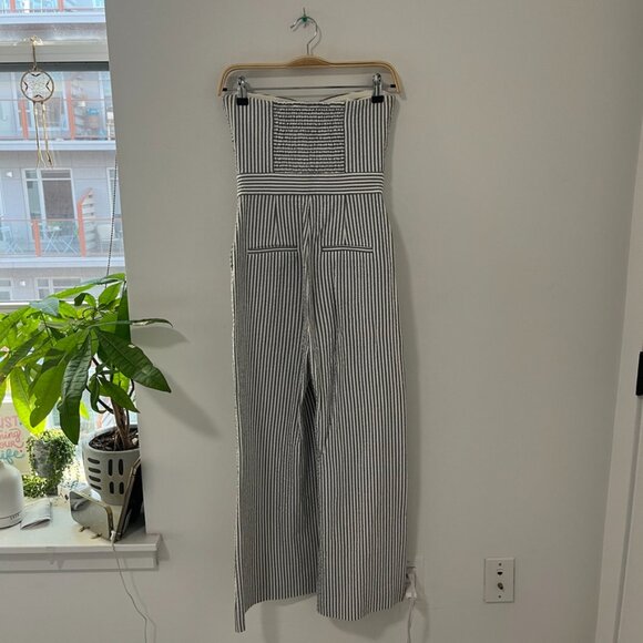 Veronica Beard Seersucker Print Strapless Jumpsuit Size 0 - Picture 5 of 6